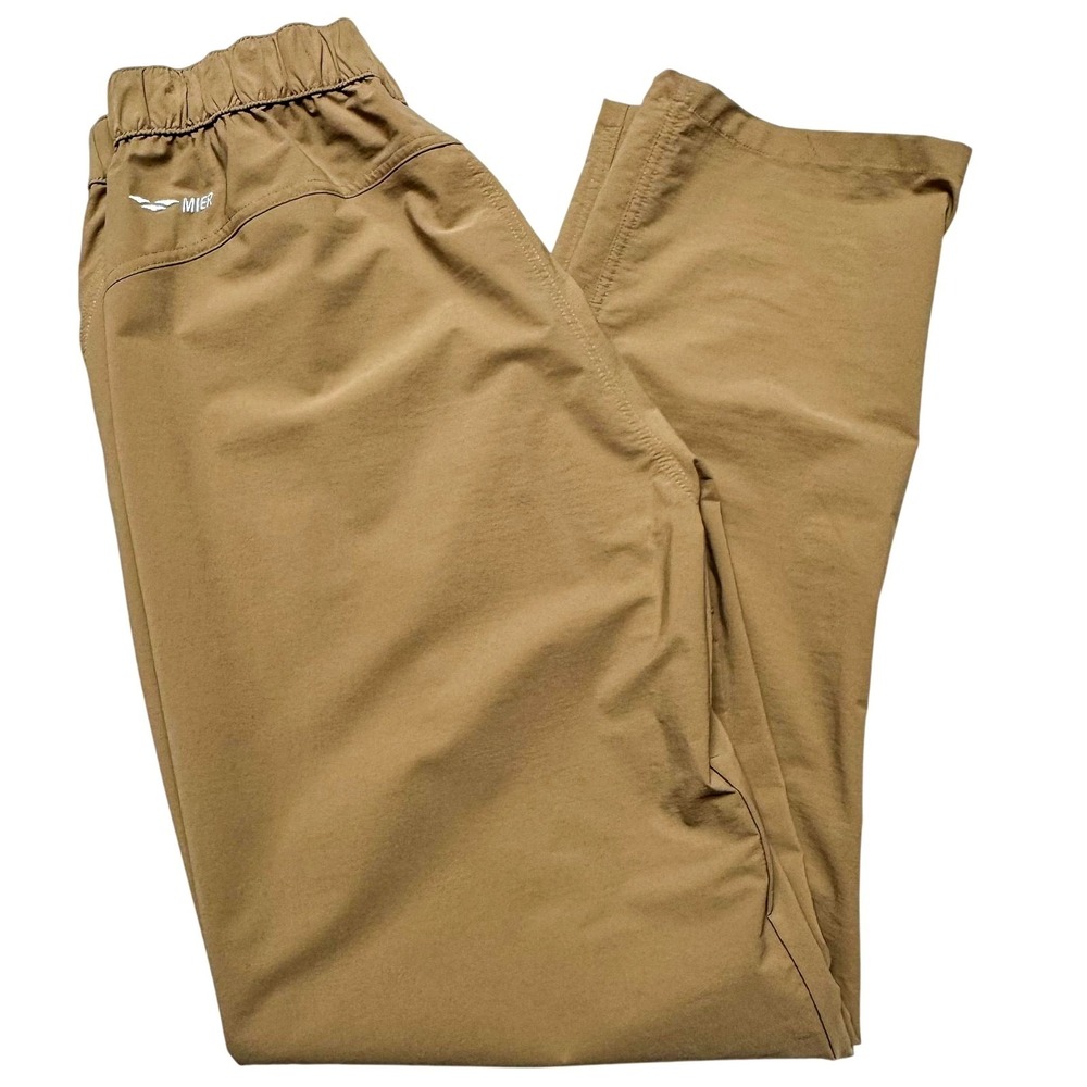 MIER Pants Mens Medium Beige Hiking Outdoor Stretch‎ Elastic Waist Athletic Gym